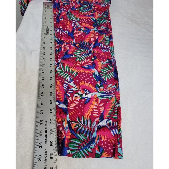 Island Collection Stella Parker Tropical Parrot Summer Pants Medium Pink New $54 - Picture 8 of 10